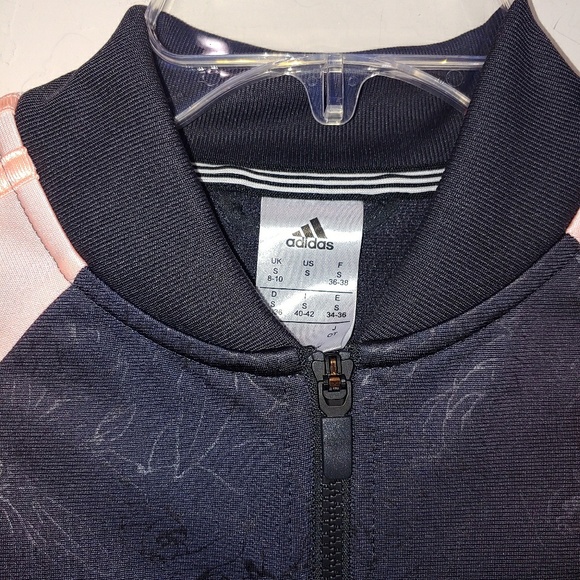 Adidas | Black Embossed Floral Track jacket - Picture 4 of 6